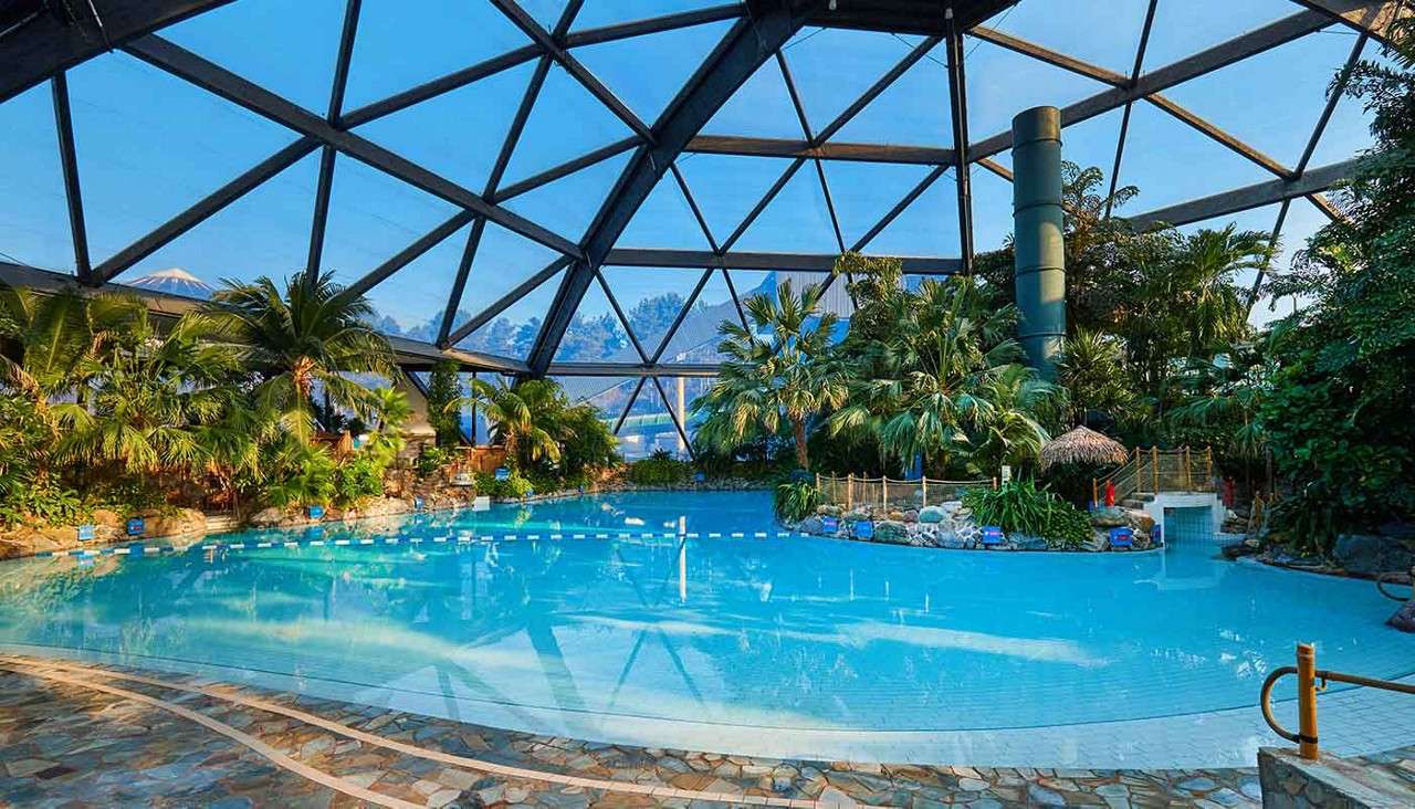 The indoor pool at the Subtropical Swimming Paradise.