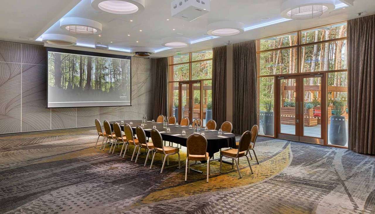 Boardroom set up at The Venue, Woburn Forest