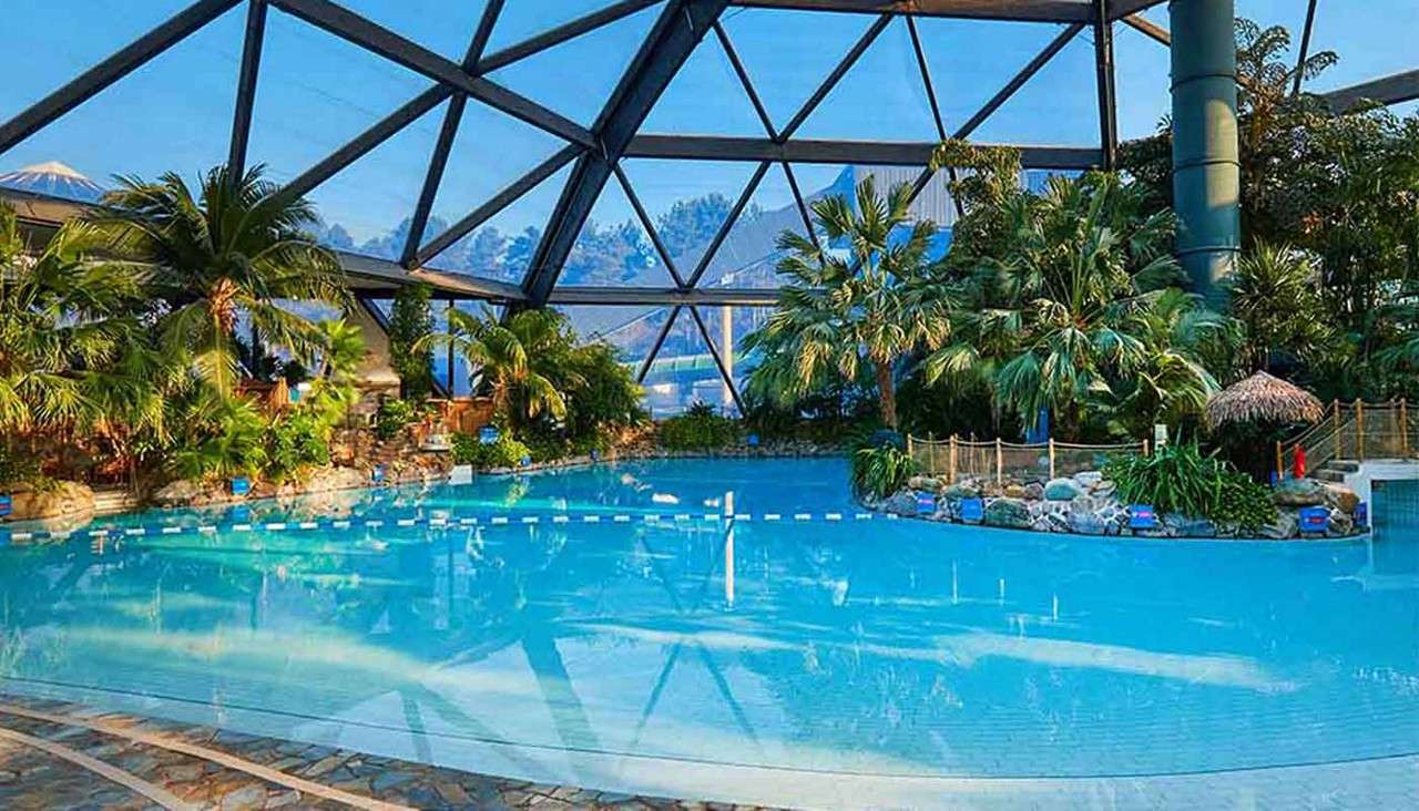 The indoor pool in the Subtropical Swimming Paradise.