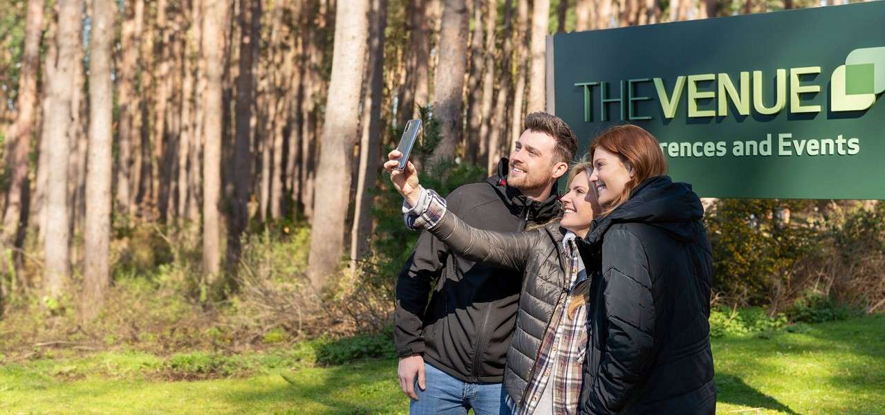 Day delegates taking a selfie in the forest