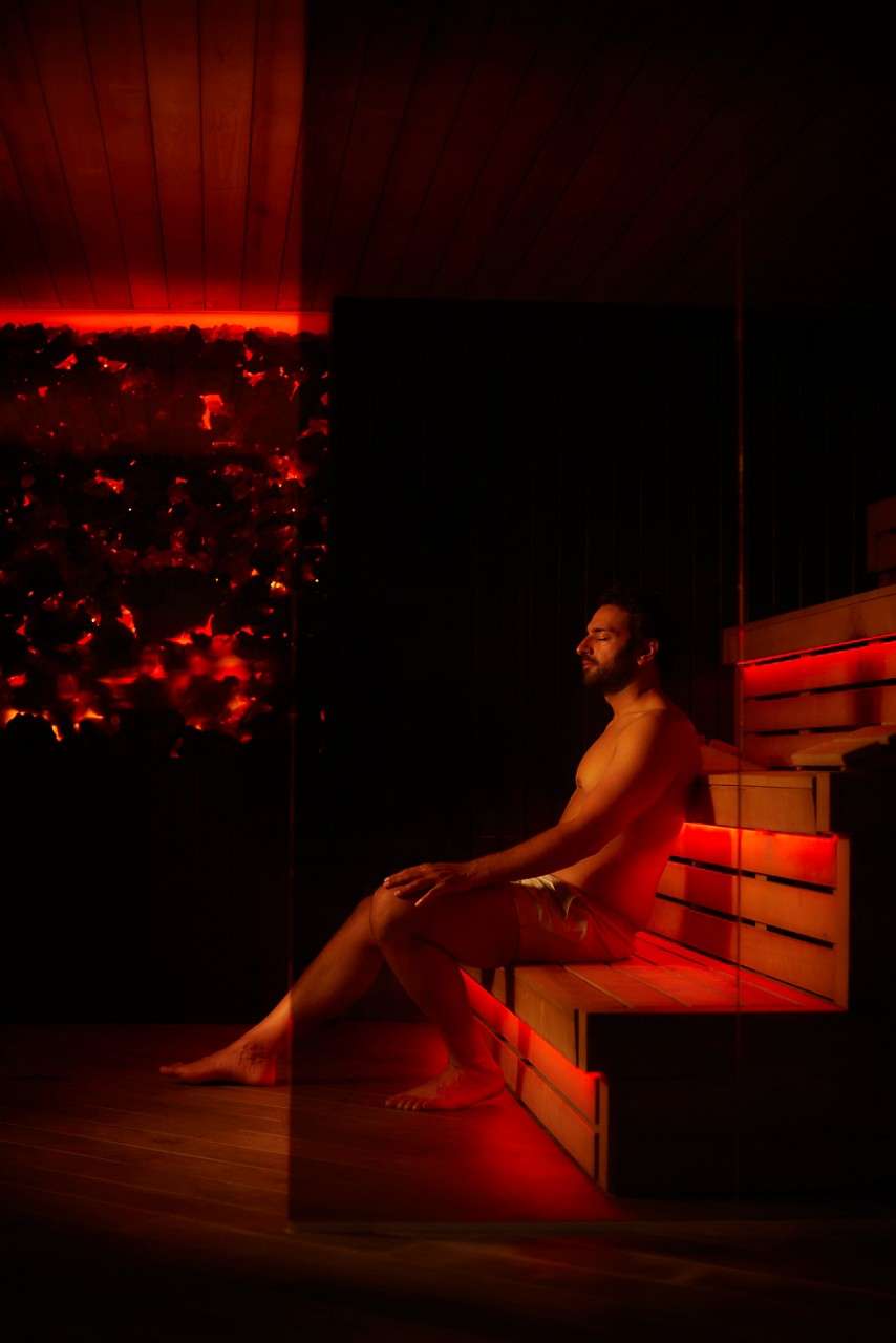 Women sat in a hot tub outside